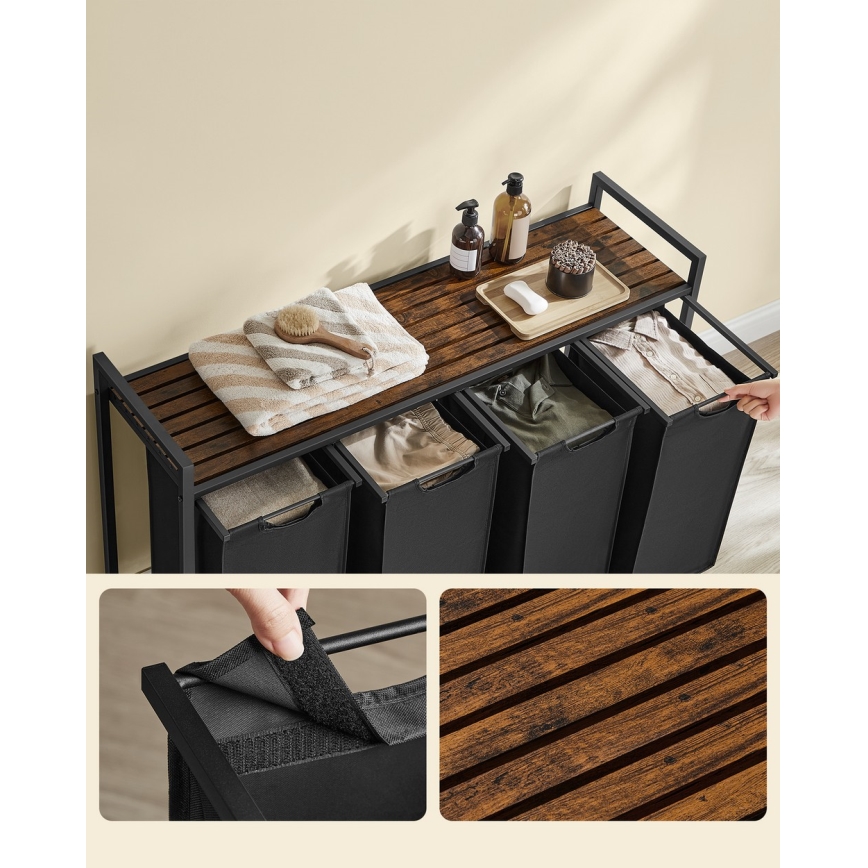 Pyykkikori REX ruskea/musta