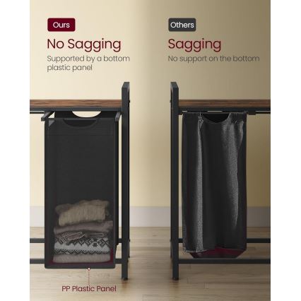 Pyykkikori REX ruskea/musta