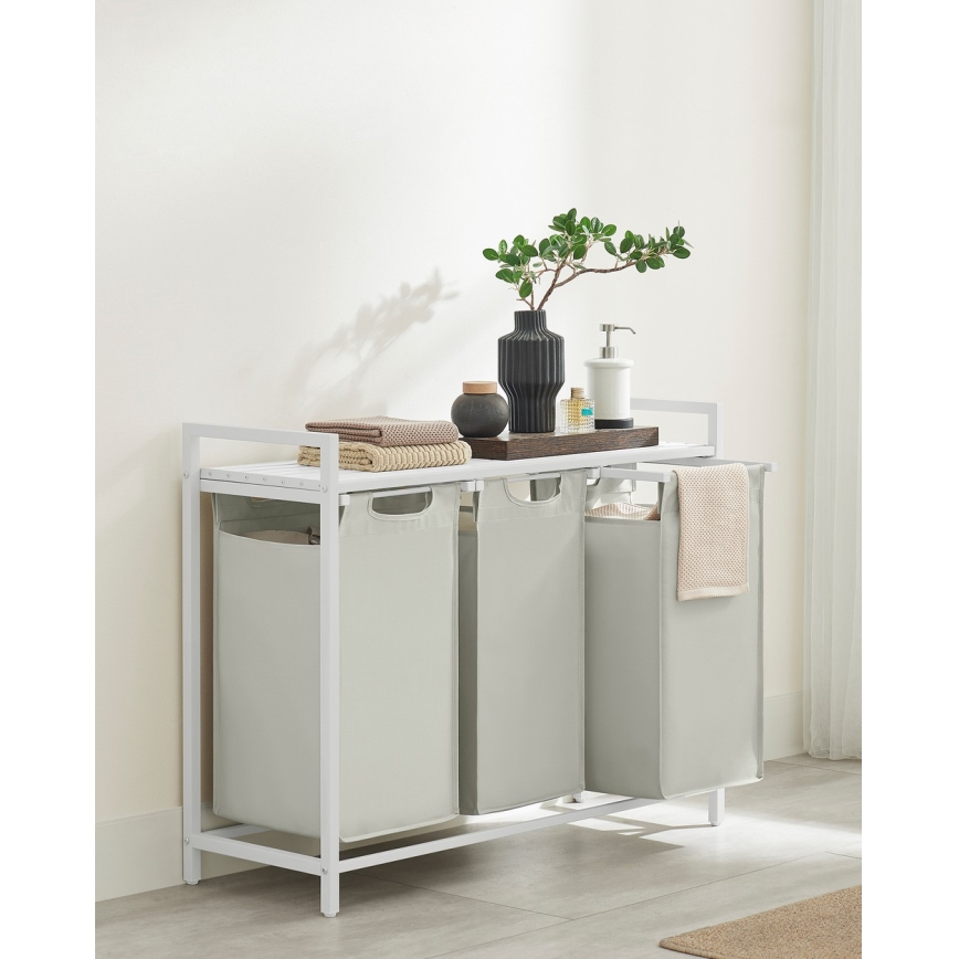 Pyykkikori REX, valkoinen