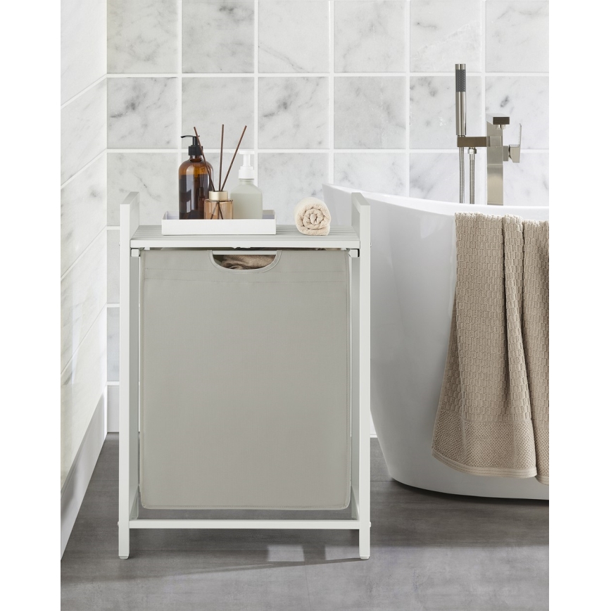 Pyykkikori REX, valkoinen