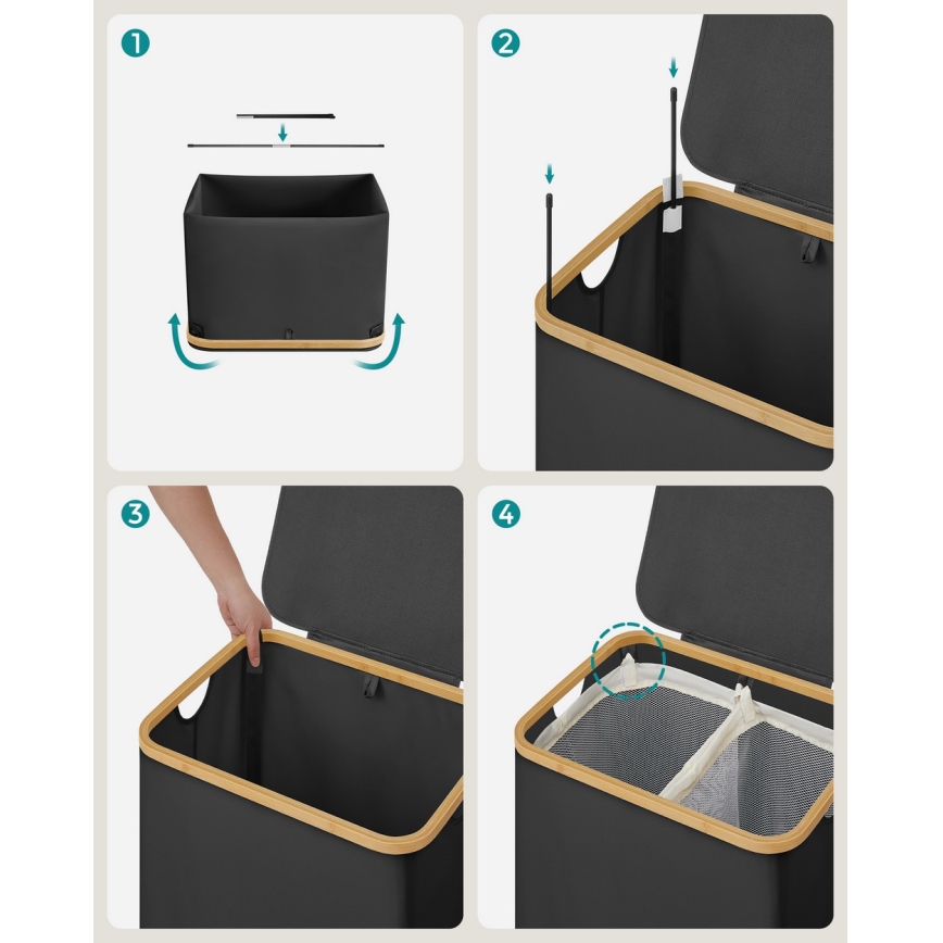 Pyykkikori TATE musta