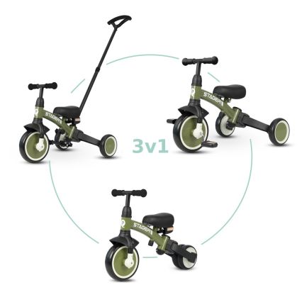 QPlay - 3-in-1 lasten kolmipyörä STAGER vihreä