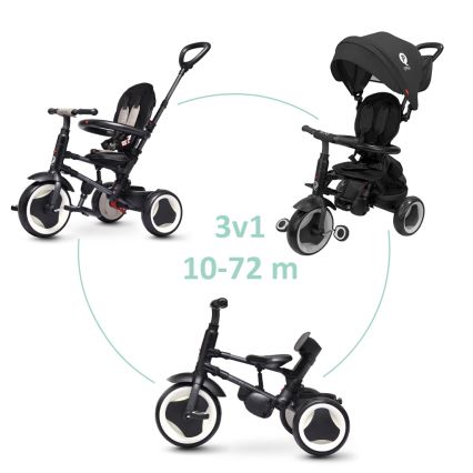 QPlay - Lasten kolmipyörä 3-in-1 RITO EVA PLUS musta