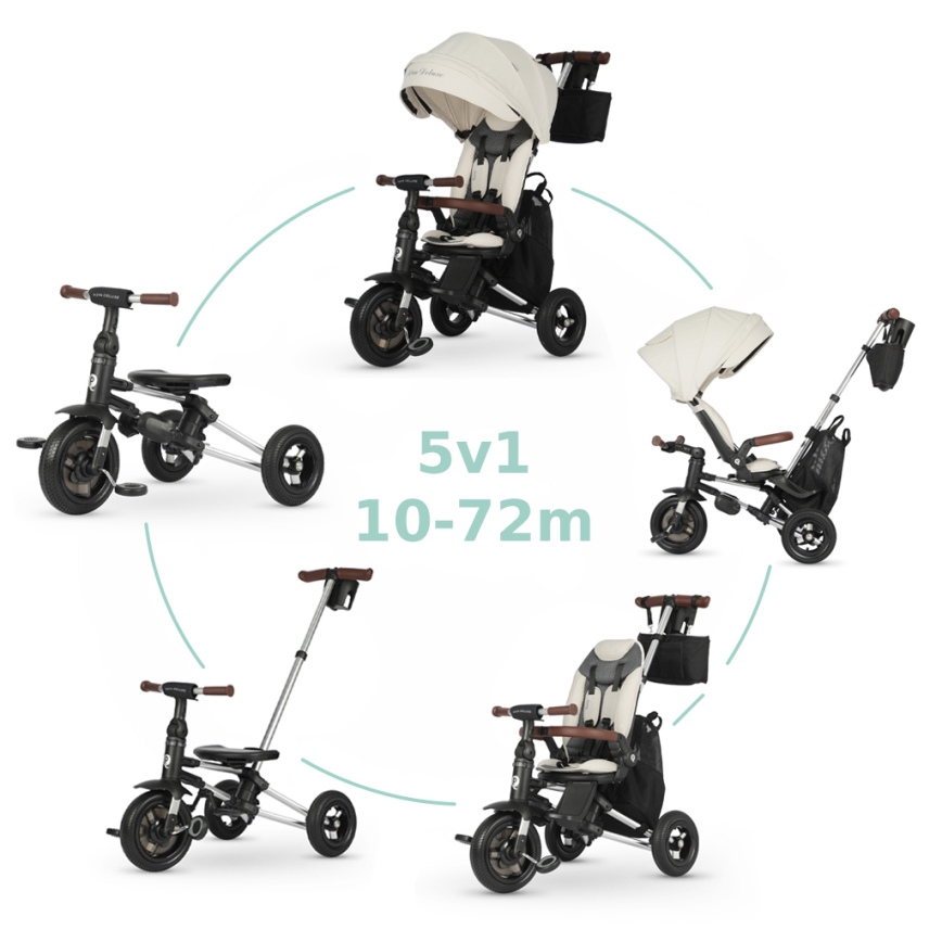QPlay - Lasten kolmipyörä 5-in-1 NOVA DELUXE beige