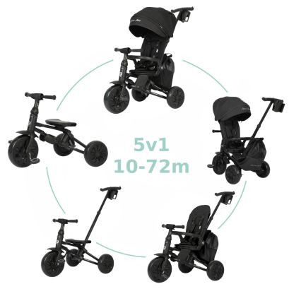 QPlay - Lasten kolmipyörä 5-in-1 NOVA MAX musta