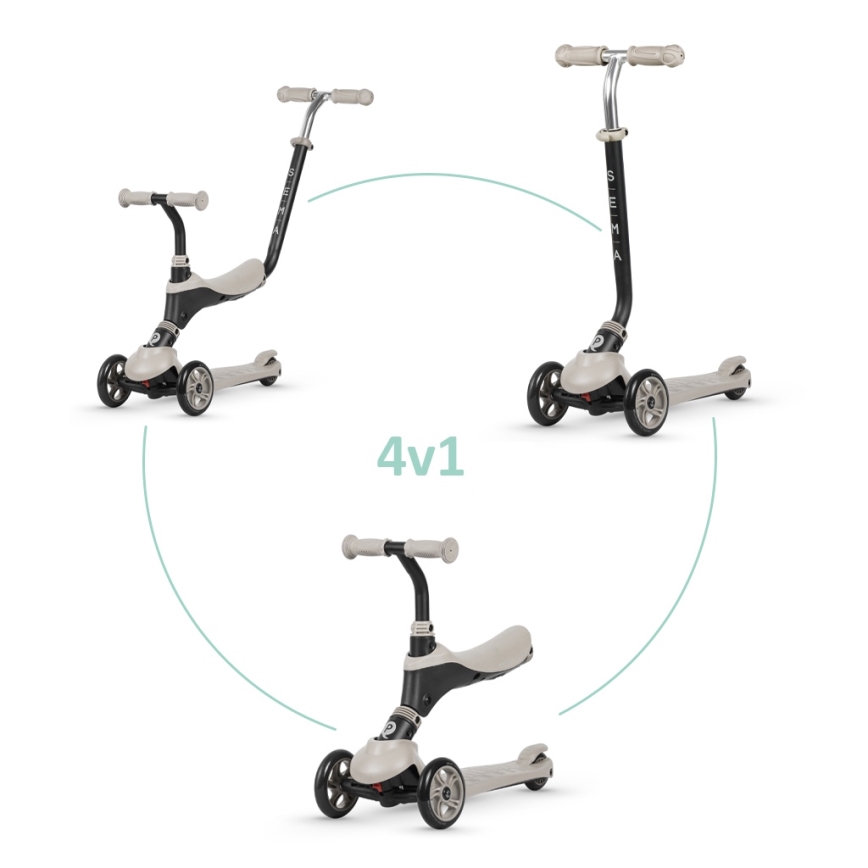 QPlay - Lasten potkulauta 4-in-1 SEMA beige