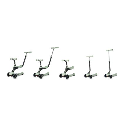 QPlay - Lasten potkulauta SEMA PRO 5-in-1 LED-renkailla, vihreä