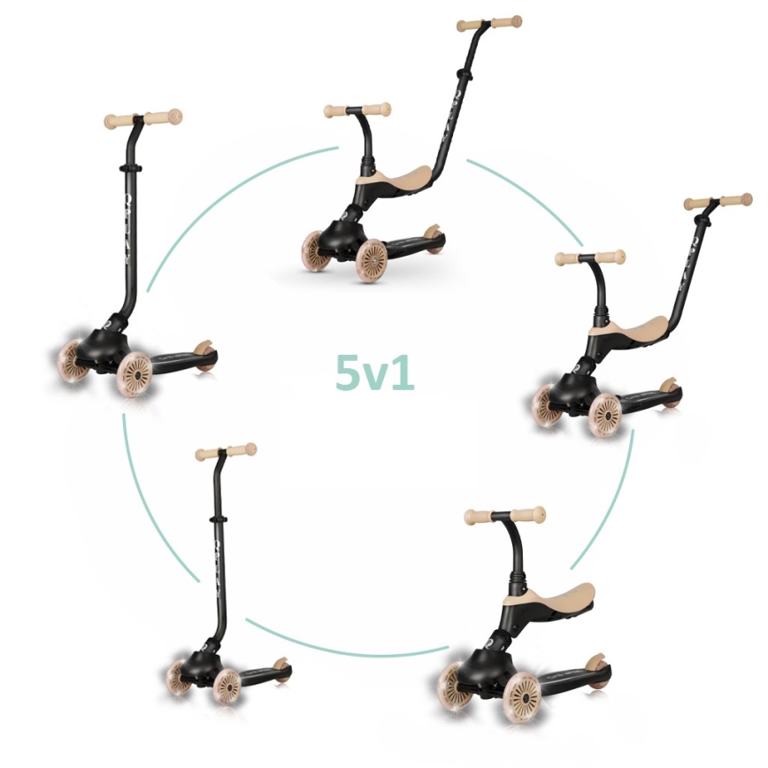 QPlay - Lasten skootteri 5in1 SEMA beige