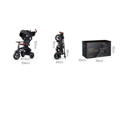 QPlay - RITO DELUXE 6-in-1 lasten kolmipyörä, harmaa