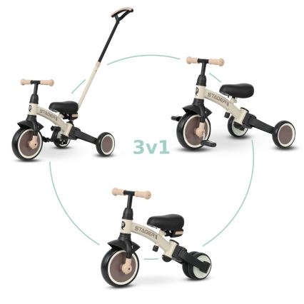 QPlay - STAGER 3-in-1 lasten kolmipyörä, beige