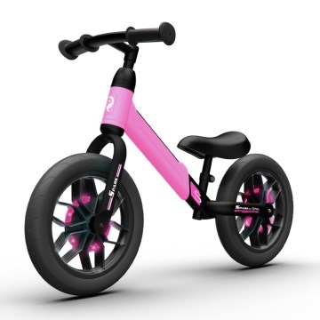 QPlay - Työntöpyörä LED mukana valot pyörillä SPARK vaaleanpunainen