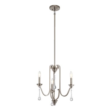 Quintiesse - KARLEE varrellinen riippuvalaisin 3xE14/60W/230V Ø 45,7 cm mattakromi