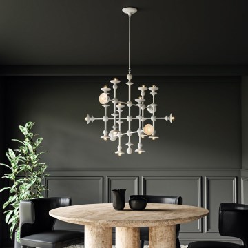 Quintiesse - Kattokruunu tangolla CADENCE 18xE14/40W/230V valkoinen