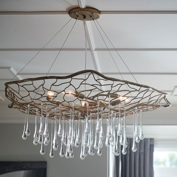 Quintiesse - LAGUNA riippuvalaisin vaijerilla 6xE14/40W/230V, halkaisija 91,4 cm, kultainen