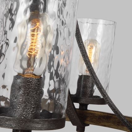 Quintiesse - Ketjullinen kattokruunu ANGELO 5xE27/60W/230V tammi-dekori