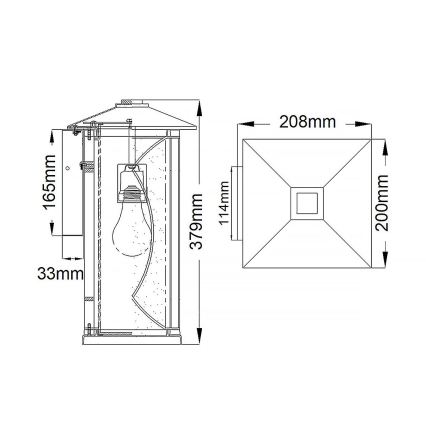 Quintiesse - Ulkoseinävalaisin ASHBERN M 1xE27/60W/230V IP44 musta