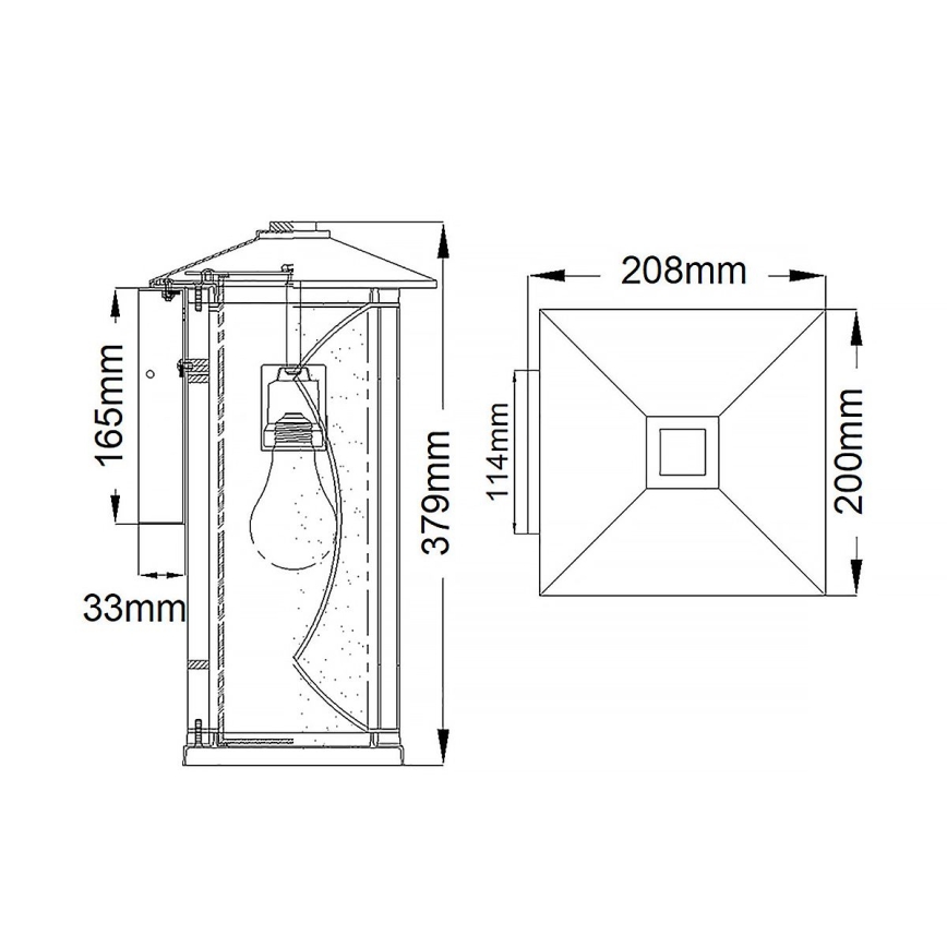 Quintiesse - Ulkoseinävalaisin ASHBERN M 1xE27/60W/230V IP44 musta