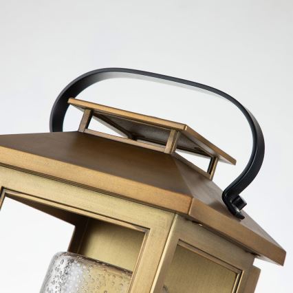 Quintiesse - Ulkokäyttöön tarkoitettu seinävalaisin ATWATER S 1xE27/60W/230V IP44, kultainen