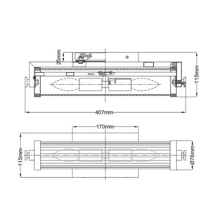 Quintiesse - Kylpyhuoneen seinävalaisin AZORES 2xE14/40W/230V IP44 kultainen