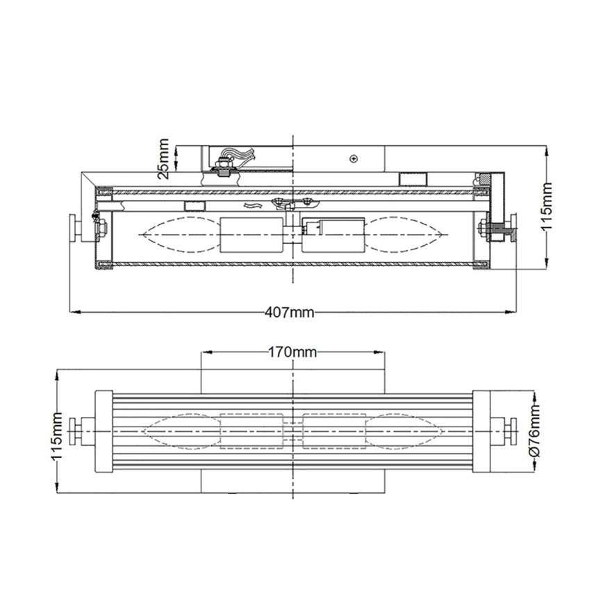 Quintiesse - Kylpyhuoneen seinävalaisin AZORES 2xE14/40W/230V IP44 kultainen