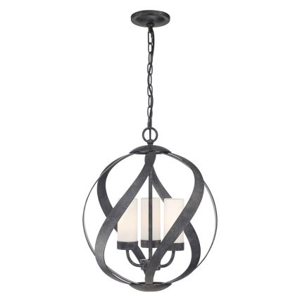 Quintiesse - BLACKSMITH ulkokäyttöinen riippuvalaisin ketjulla, 3xE14/40W/230V, halkaisija 40,7 cm, IP44, musta