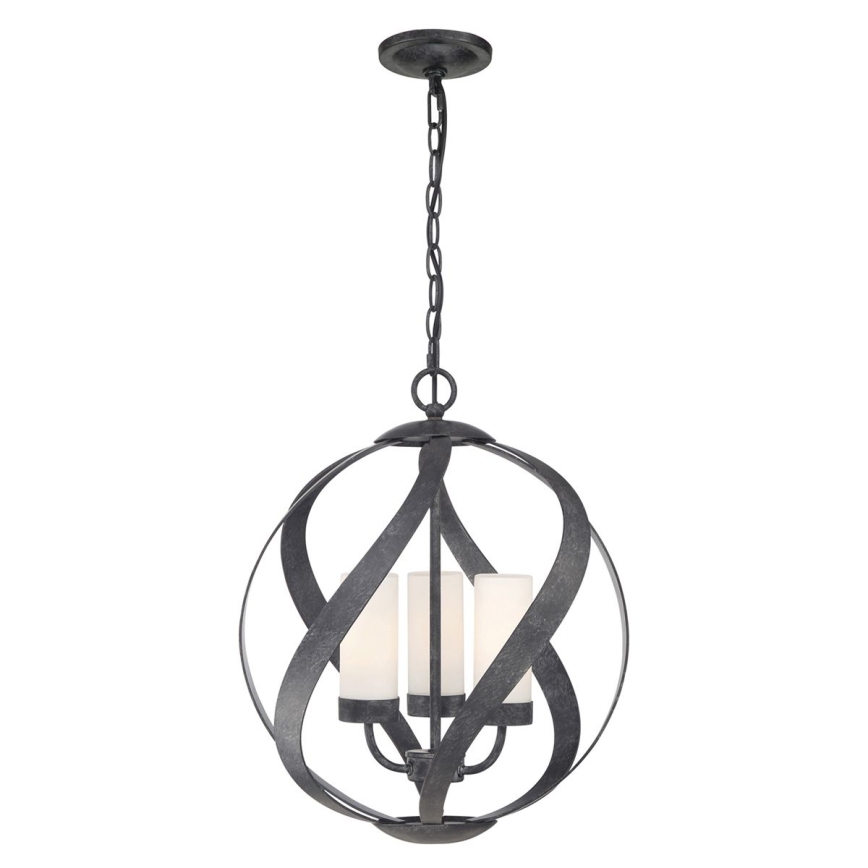 Quintiesse - BLACKSMITH ulkokäyttöinen riippuvalaisin ketjulla, 3xE14/40W/230V, halkaisija 40,7 cm, IP44, musta