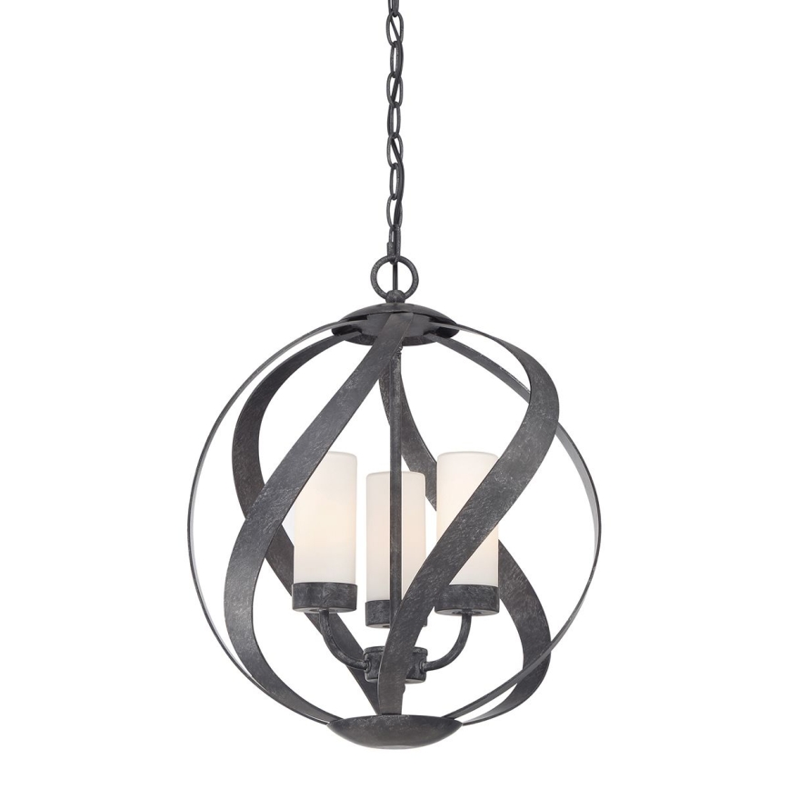 Quintiesse - BLACKSMITH ulkokäyttöinen riippuvalaisin ketjulla, 3xE14/40W/230V, halkaisija 40,7 cm, IP44, musta