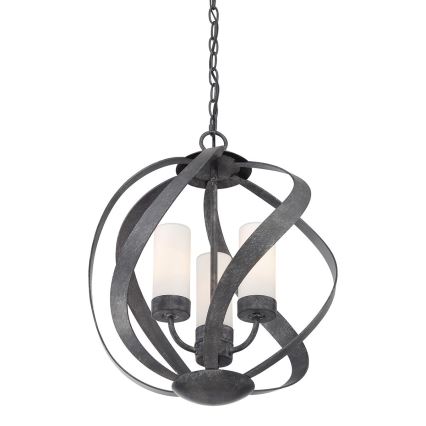 Quintiesse - BLACKSMITH ulkokäyttöinen riippuvalaisin ketjulla, 3xE14/40W/230V, halkaisija 40,7 cm, IP44, musta