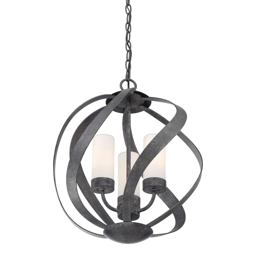Quintiesse - BLACKSMITH ulkokäyttöinen riippuvalaisin ketjulla, 3xE14/40W/230V, halkaisija 40,7 cm, IP44, musta