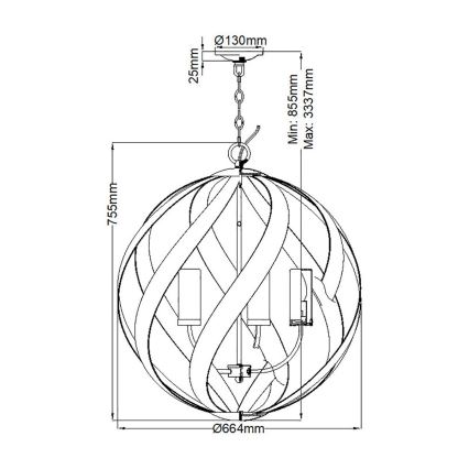 Quintiesse - Ulkokäyttöön tarkoitettu ketjulla roikkuva riippuvalaisin BLACKSMITH 5xE14/40W/230V halkaisija 66,4 cm IP44 musta