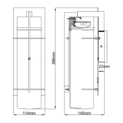Quintiesse - LED-ulkoseinävalaisin EAMES M LED/10W/230V IP44 musta