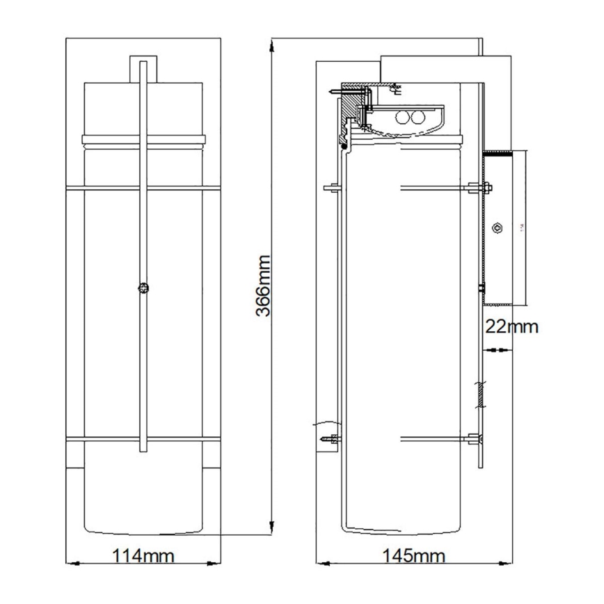 Quintiesse - LED-ulkoseinävalaisin EAMES M LED/10W/230V IP44 musta