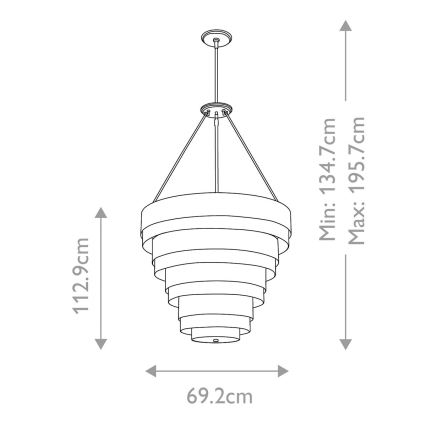 Quintiesse - Kattokruunu varrella ECHELON 8xE14/40W/230V kultainen