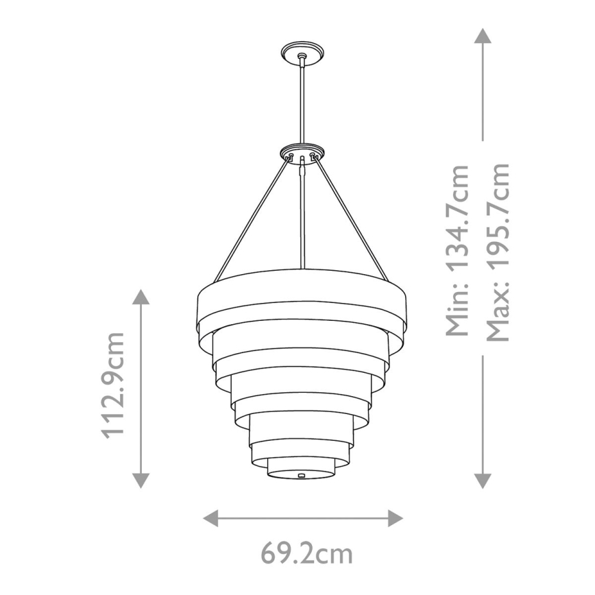 Quintiesse - Kattokruunu varrella ECHELON 8xE14/40W/230V kultainen