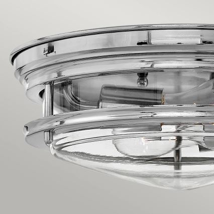 Quintiesse - Ulkokäyttöön tarkoitettu kattovalaisin HADRIAN 2xE27/40W/230V halkaisija 27,8 cm IP44 kiiltävä kromi