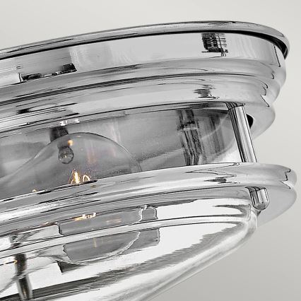Quintiesse - Ulkokäyttöön tarkoitettu kattovalaisin HADRIAN 2xE27/40W/230V halkaisija 27,8 cm IP44 kiiltävä kromi