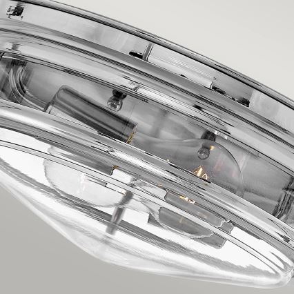 Quintiesse - Ulkokäyttöön tarkoitettu kattovalaisin HADRIAN 2xE27/40W/230V halkaisija 27,8 cm IP44 kiiltävä kromi