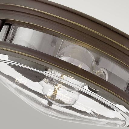 Quintiesse - Ulkokäyttöön tarkoitettu kattovalaisin HADRIAN 2xE27/40W/230V halkaisija 27,8 cm IP44 pronssinvärinen