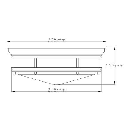 Quintiesse - Ulkokäyttöön tarkoitettu kattovalaisin HADRIAN 2xE27/40W/230V halkaisija 27,8 cm IP44 pronssinvärinen