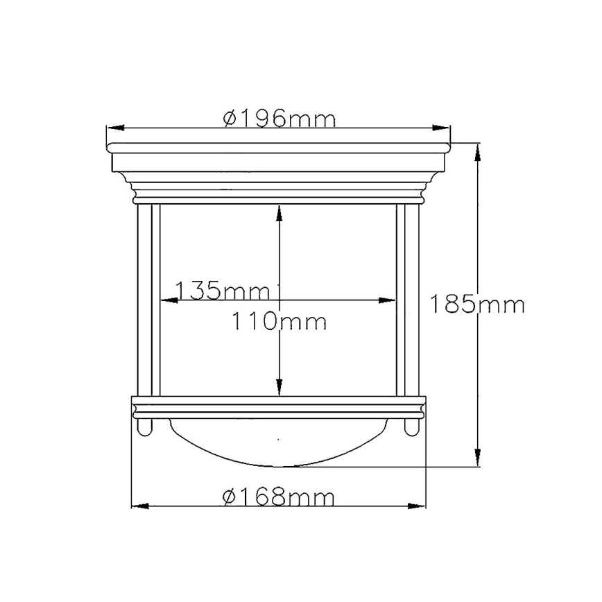Quintiesse - Ulkokattovalaisin HADRIAN 1xE27/60W/230V halkaisija 16,8 cm IP44 kullanvärinen
