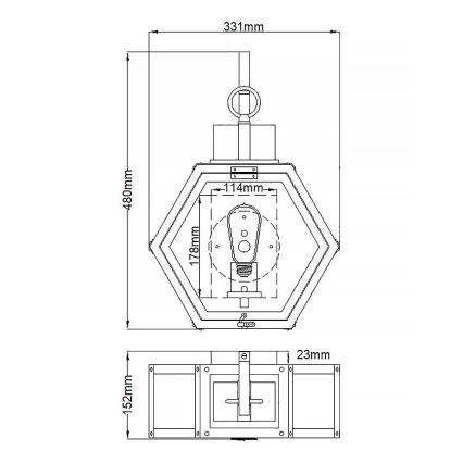 Quintiesse - Ulkoseinävalaisin HEATH M 1xE27/60W/230V IP44 pronssinvärinen