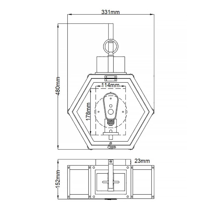 Quintiesse - Ulkoseinävalaisin HEATH M 1xE27/60W/230V IP44 pronssinvärinen