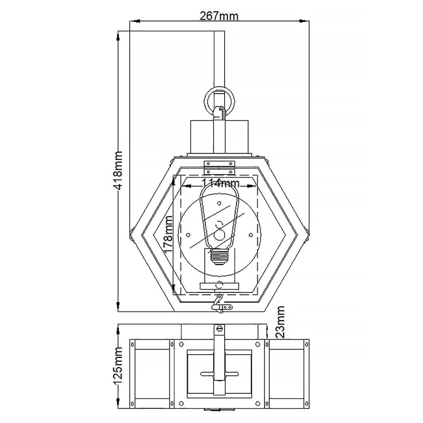 Quintiesse - Ulkoseinävalaisin HEATH S 1xE27/60W/230V IP44 musta