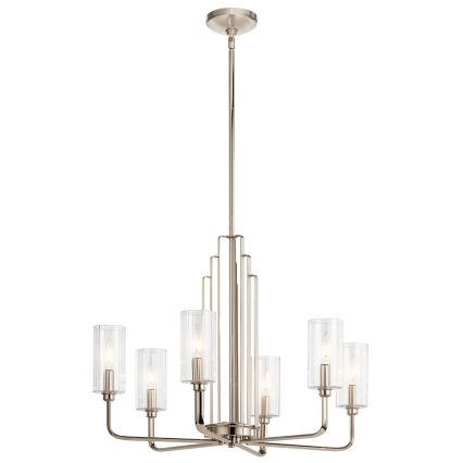 Quintiesse - Kattovalaisin varrella KIMROSE 6xE14/40W/230V Ø 68,6 cm kiiltävä kromi