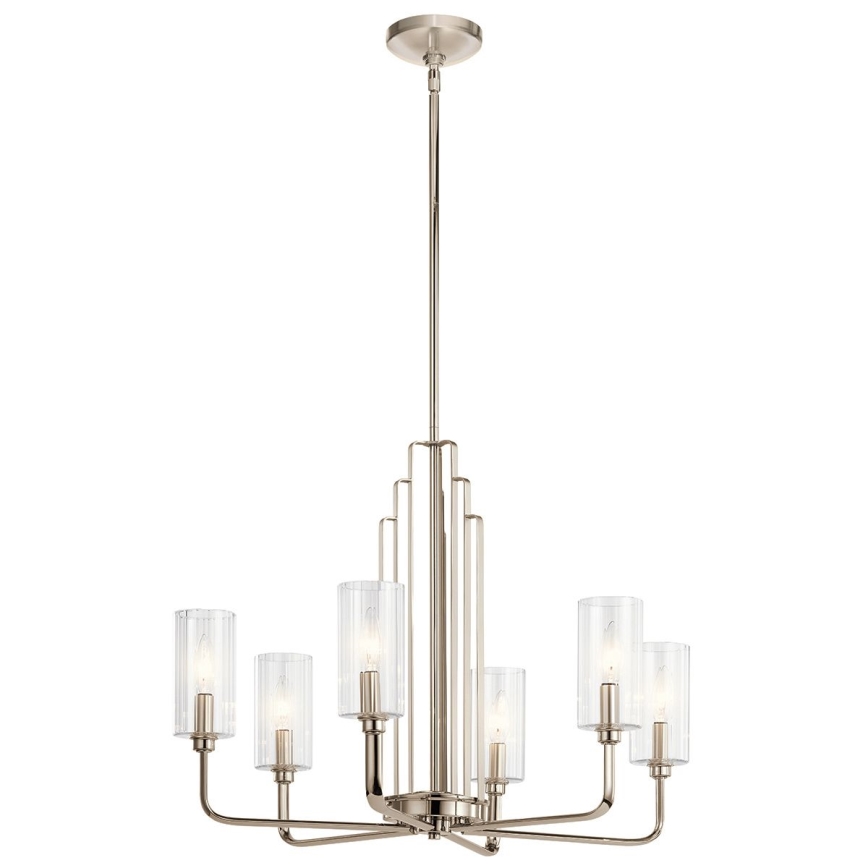 Quintiesse - Kattovalaisin varrella KIMROSE 6xE14/40W/230V Ø 68,6 cm kiiltävä kromi