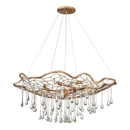 Quintiesse - LAGUNA riippuvalaisin vaijerilla 6xE14/40W/230V, halkaisija 91,4 cm, kultainen