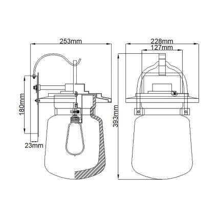 Quintiesse - LASALLE M ulkoseinävalaisin 1xE27/60W/230V IP44 pronssi