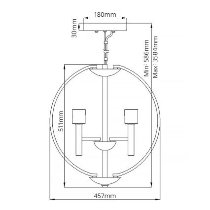 Quintiesse - LED-riippuvalaisin vaijerilla MONDO 3xG9/3W/230V Ø 45,7 cm kiiltävä kromi