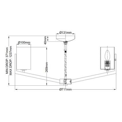Quintiesse - NYE tolppakattokruunu, 6xE14/40W/230V, halkaisija 71,1 cm, kultainen