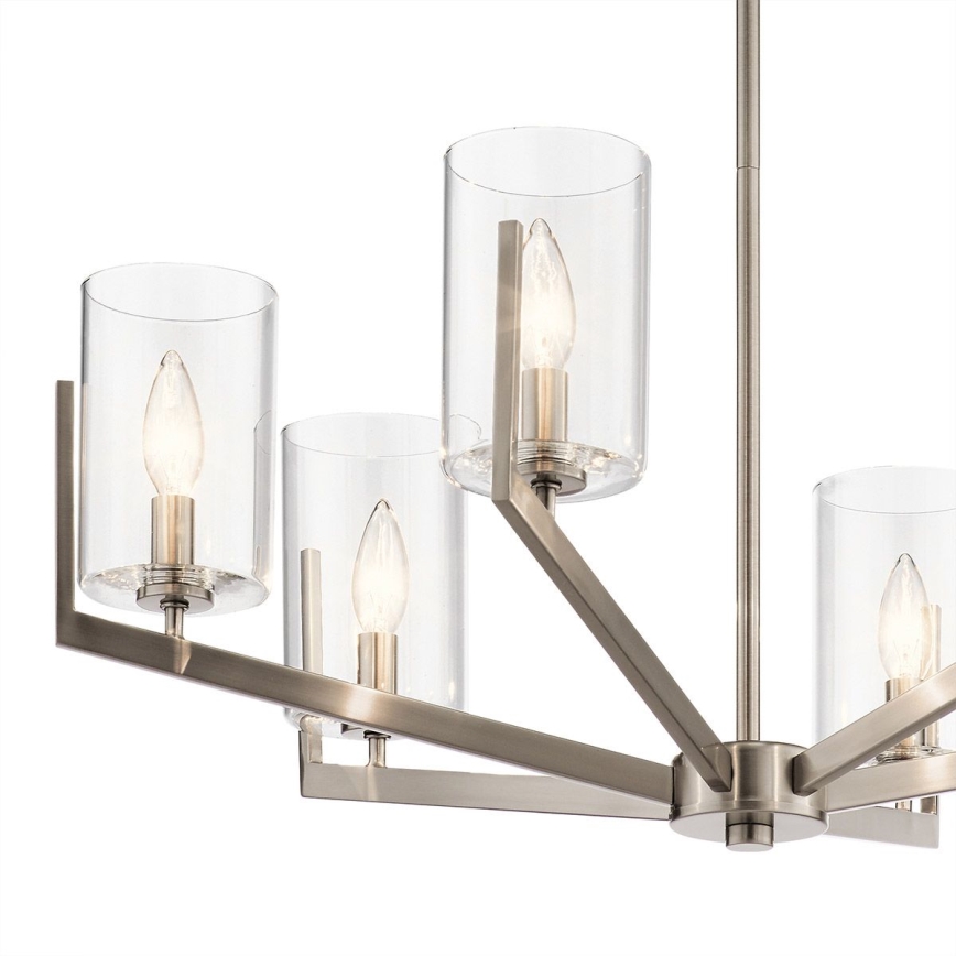 Quintiesse - Kattokruunu varrella NYE 6xE14/40W/230V halkaisija 71,1 cm mattakromi